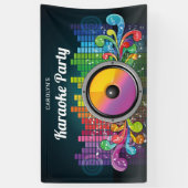 Colorful Music Karaoke Birthday Party Spandoek (Verticaal)