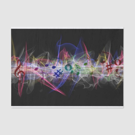 Colorful Music Note Musically Tissuepapier (Voorkant)