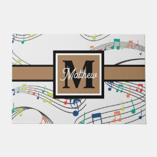Colorful Music note Musician Monogram Deurmat