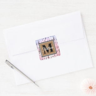 Colorful Music note Musician Monogram Vierkante Sticker