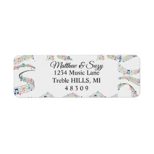 Colorful Music note Whimsical Musician Etiket