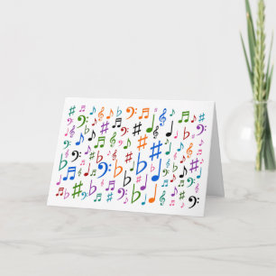 Colorful Music Symbols + "Happy Moederdag!" Kaart