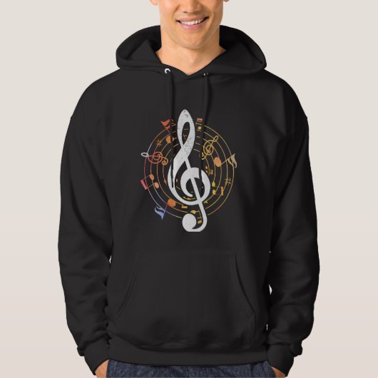 Colorful Musical Note Treble Clef Hoodie (Voorkant)