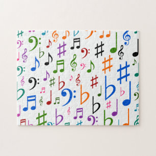 Colorful Musical Notes and Symbols Legpuzzel