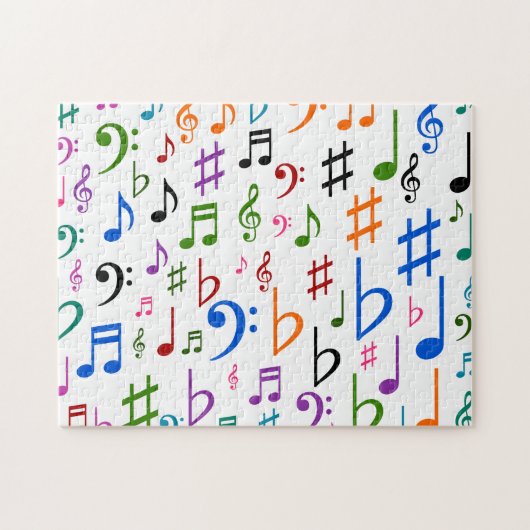 Colorful Musical Notes and Symbols Legpuzzel (Horizontaal)