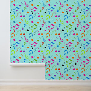 Colorful Musical Notes Design Behang