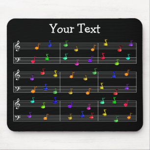 Colorful Musical Notes  Mousepad Muismat