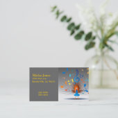 Colorful Musical Notes Peacock Visitekaartje (Staand voorkant)