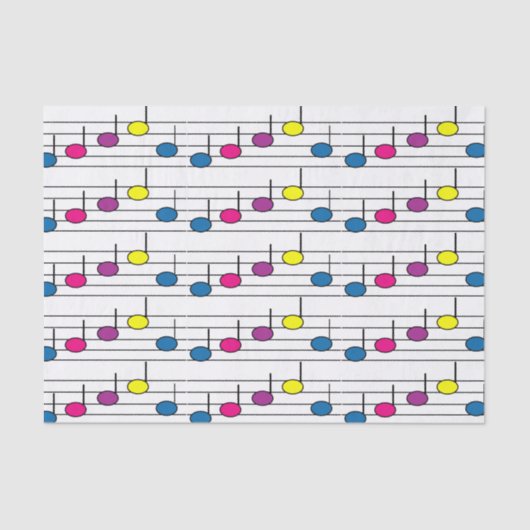 Colorful Musical Notes Tissuepapier (Voorkant)