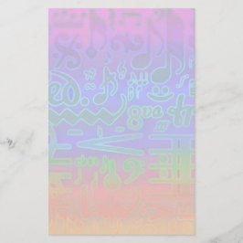 Colorful Musical Symbols Stationery Briefpapier