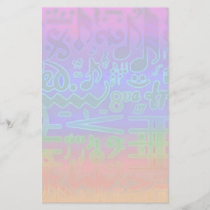 Colorful Musical Symbols Stationery Briefpapier