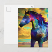 Colorful Mustang Horse Briefkaart (Voorkant / Achterkant)