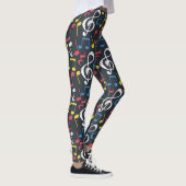 Colorful muzieknoot Patroonmuzikant Leggings (Rechts)