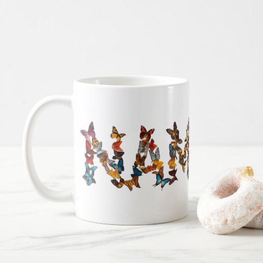 Colorful Namaste Butterflies -Graphic Yoga Art Tea Koffiemok (Met donut)