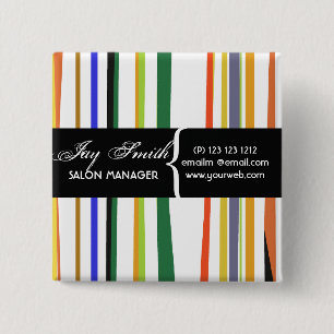 Colorful Name Tag Vierkante Button 5,1 Cm