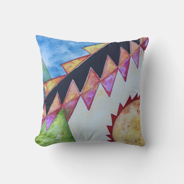 Colorful Native American Basket Design Pillow Kussen (Voorkant)