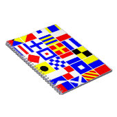 Colorful Nautical Signal Flagpatroon Notitieboek (Rechterzijde)