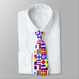 Colorful Nautical Signal Flagpatroon Stropdas