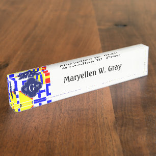 Colorful Nautical Signal Flags Royal 3I Monogram Naambordje