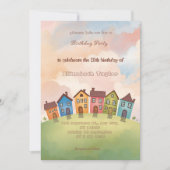 Colorful Neighborhood Birthday Invitation (Devant)
