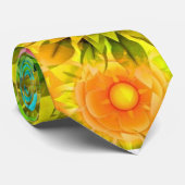 Colorful Neon Abstracte Modern Flowers Stropdas (Opgerold)