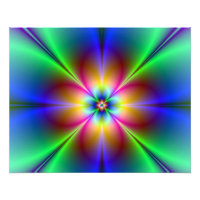 Colorful Neon Daisy Foto afdrukken