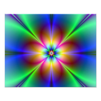 Colorful Neon Daisy Foto afdrukken Afdruk