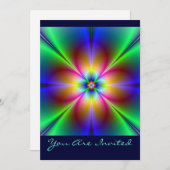 Colorful Neon Daisy Kaart (Voorkant / Achterkant)