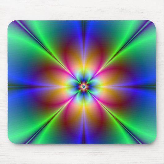 Colorful Neon Daisy Muismat (Voorkant)