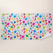 Colorful Neon Drug Patroon Strandlaken (Voorkant)