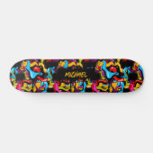 Colorful Neon Graffiti Hip Hop Street Art Kids Skateboard (Horizontaal)