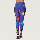 Colorful Neon Hands Leggings (Achterkant)