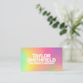 Colorful Neon Holographic Visitekaartje (Staand voorkant)