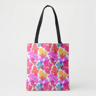 Colorful Neon Modern Flower Pattern Draagtas