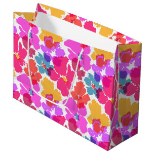Colorful Neon Modern Flower Pattern Groot Cadeauzakje