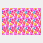 Colorful Neon Modern Flower Pattern Inpakpapier Vel (Voorkant)