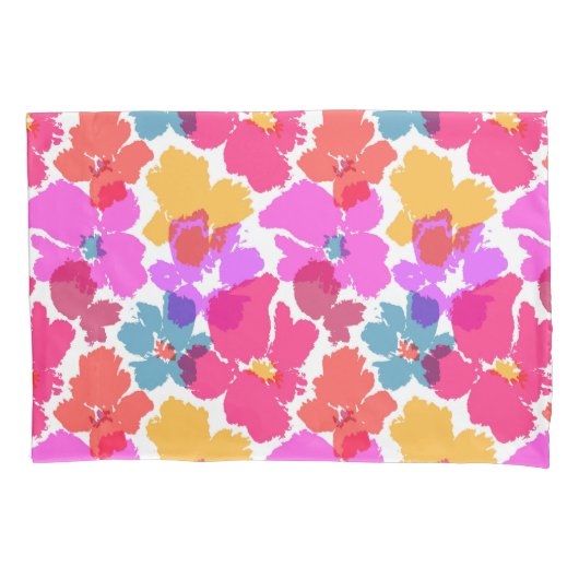 Colorful Neon Modern Flower Pattern Kussensloop (Voorkant)