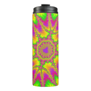 Colorful Neon Rainbow Fractal Thermosbeker