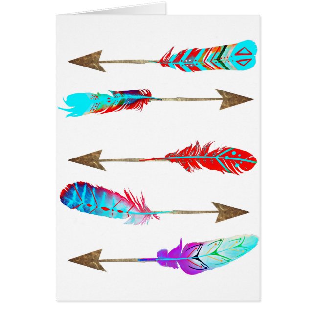 Colorful Neon Rustic Bohemian Feather Arrows (Voorkant)