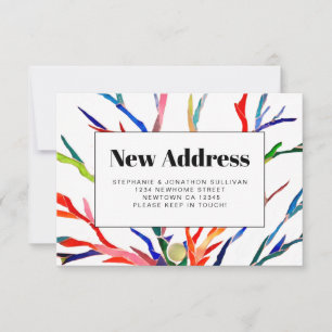 Colorful New Address Announance Kaart