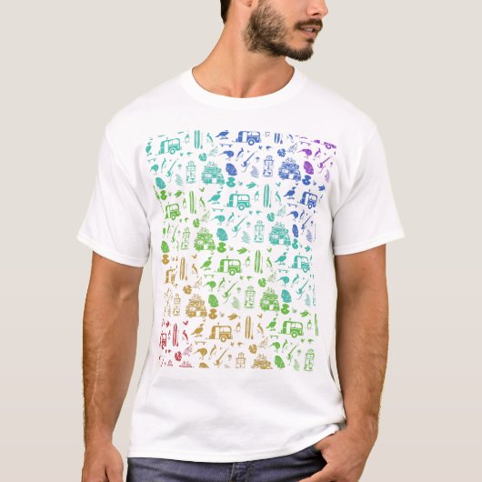 Colorful New Zealand Pattern T-shirt (Voorkant)