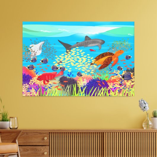 Colorful Ningaloo Reef Canvas Afdruk (Insitu (Woonkamer))