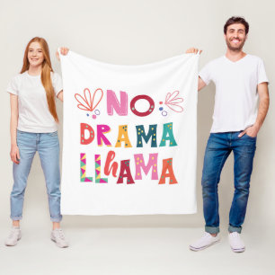 Colorful No Drama Llama Fleece Deken