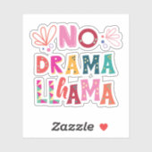 Colorful No Drama Llama Sticker (Vel)