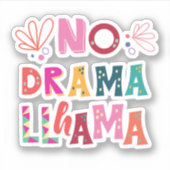 Colorful No Drama Llama Sticker (Voorkant)