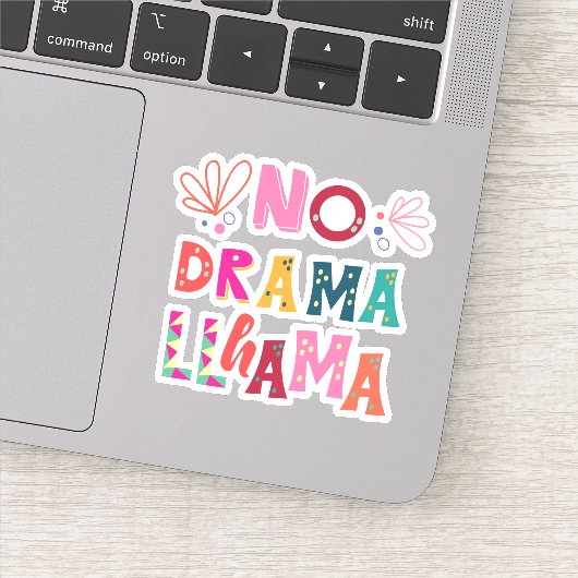 Colorful No Drama Llama Sticker (Detail)