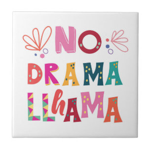 Colorful No Drama Llama Tegeltje
