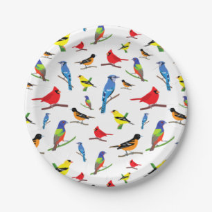 Colorful North American Birds Pattern Samsung Gala Papieren Bordje