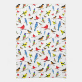 Colorful North American Birds Pattern Theedoek (Verticaal)