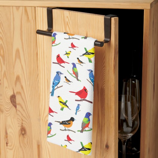 Colorful North American Birds Pattern Theedoek (Derde Gevouwen)